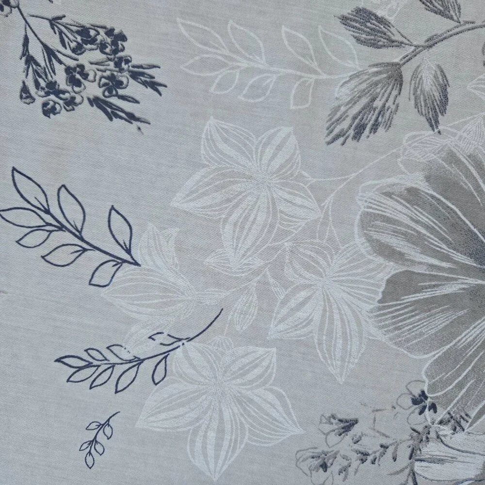 Cotton & Silk Scarf Lightweight Angled Ends Grey Blue Italy